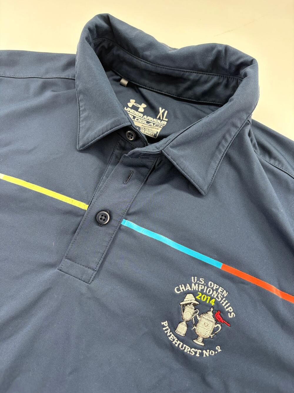 Under Armour Men's XL Polo Navy US Open 2014 Pinehurst No. 2 ColdBlack